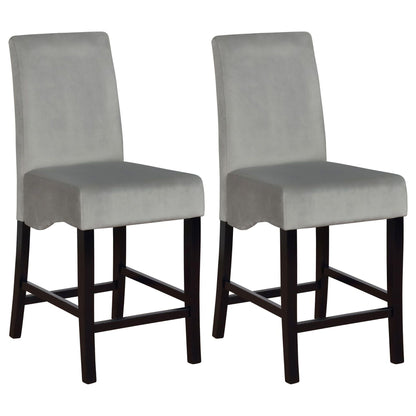 Dark Grey and Black Upholestered Counter Stools (Set of 2) image 1