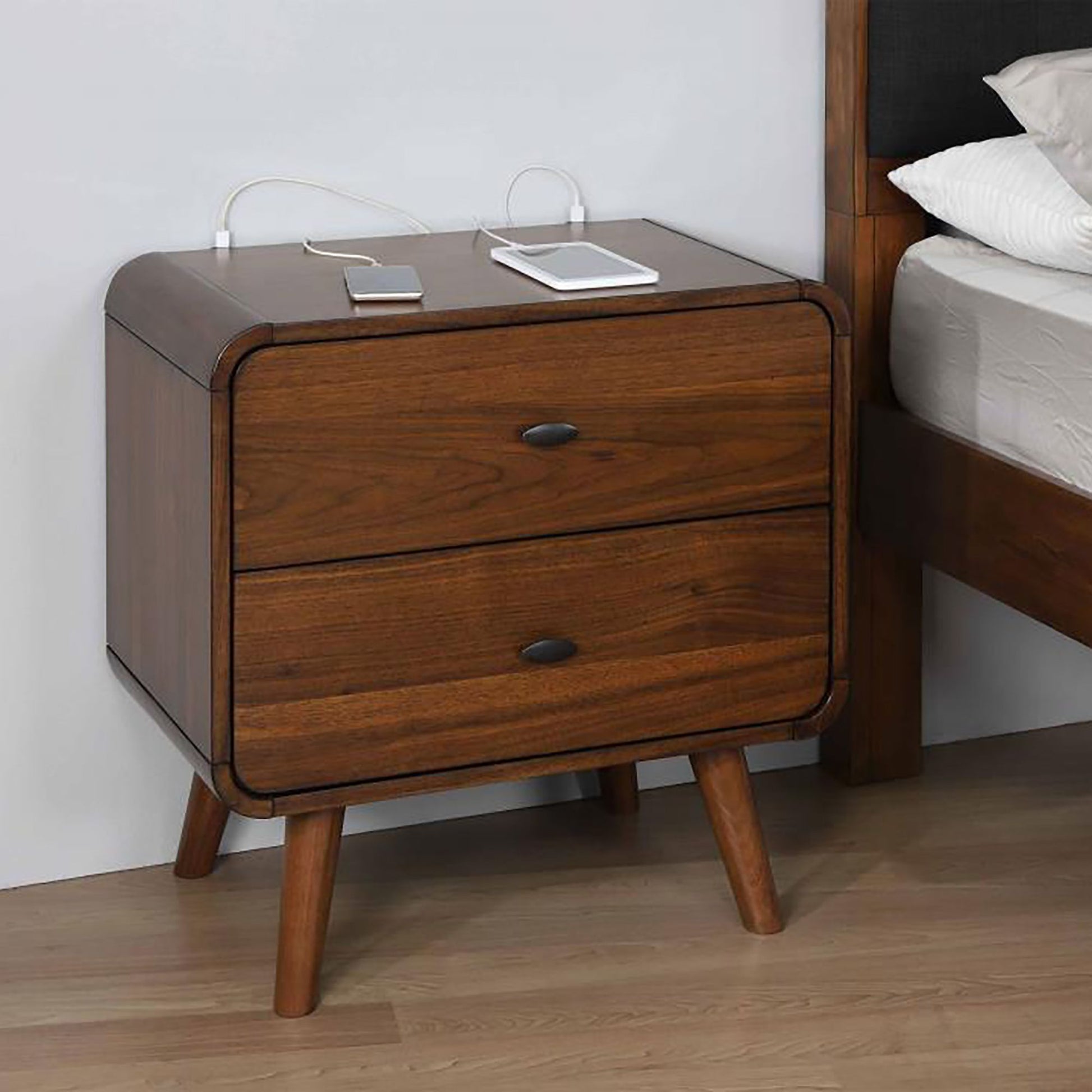 Dark Walnut 2-drawer Nightstand image 1