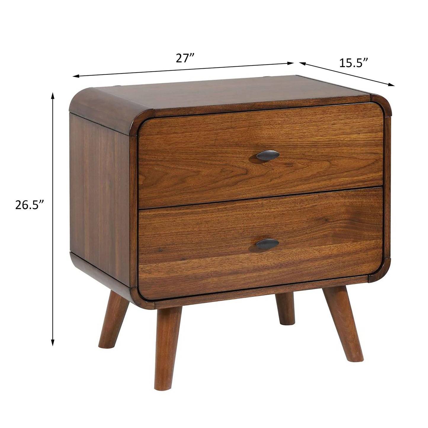 Dark Walnut 2-drawer Nightstand image 4