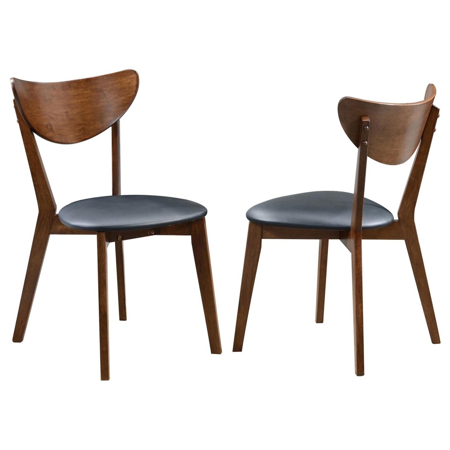 Dark Walnut and Black Open Back Side Chairs (Set of 2) image 1