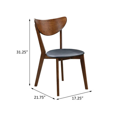 Dark Walnut and Black Open Back Side Chairs (Set of 2) image 4