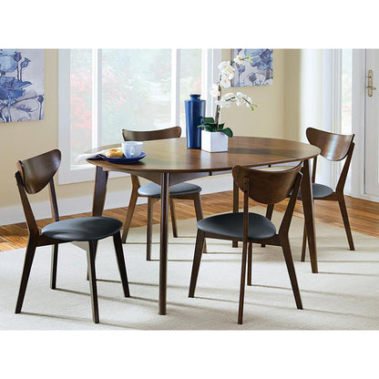 Dark Walnut and Black Open Back Side Chairs (Set of 2) image 5