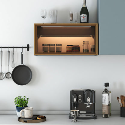 Large-Capacity Spice Rack Wall Mounted Storage Cabinet, Black Hanging Kitchen Pantry with Up-Flip Door, for Kitchen, Dining Room All Occasion image 4
