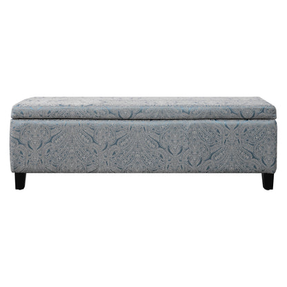 Indoor Jacquard Storage Ottoman Bench - Upholstered Entryway Bench with Hidden Storage, 300lbs Weight Capacity for Living Room, Bedroom & Hallway image 4
