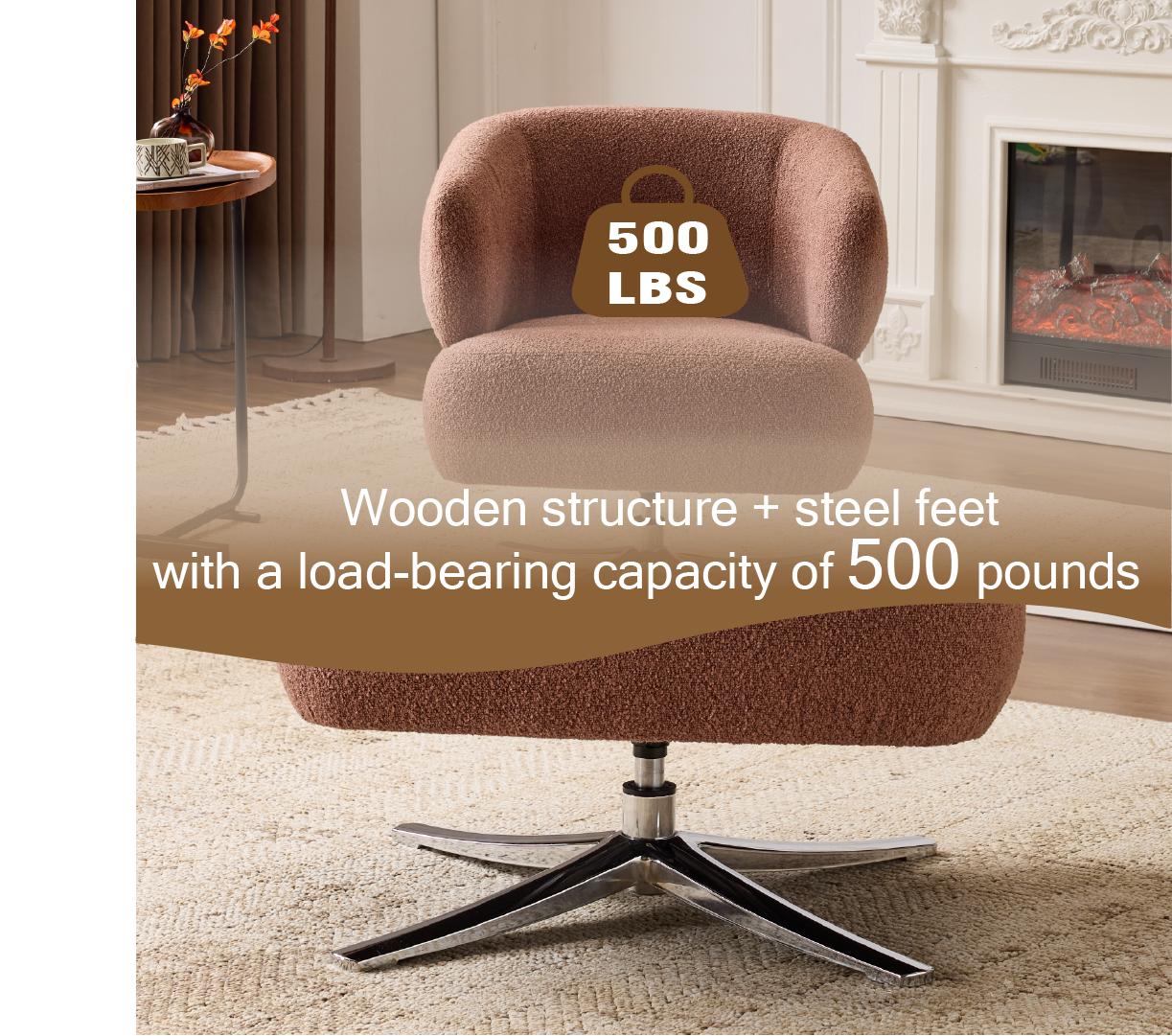 Cuddle-style leisure swivel sofa chair, suitable for balconies, studies and living rooms, Red image 11