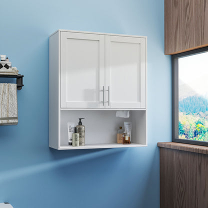 Bathroom Mirror Cabinet - Two Door Wall Cabinet Bathroom Vanity Mirror Cabinet with Facial Tissues Slot and Multifunctional Storage Area image 3