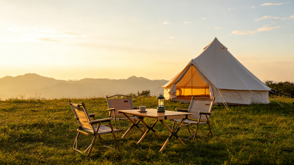Oxford Bell Tent for Family Camping - Spacious 9.8ft Yurt with Stove Jack, Large Glamping Tents for 3-4 People, 4 Season Oxford Hot Tent Shelter Beige image 5