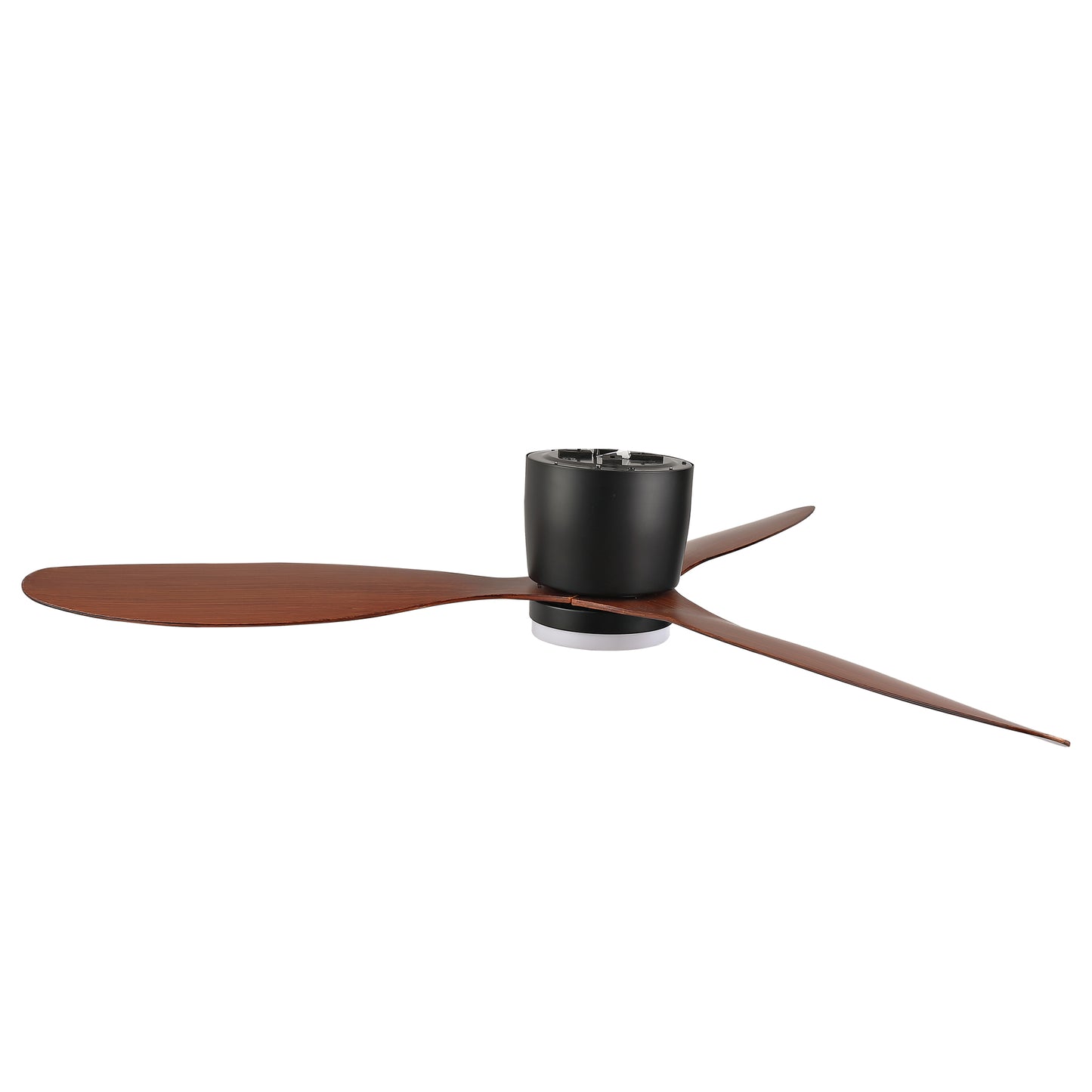 52 Inch Ceiling Fans with Lights, Flush Mount Low Profile, 3 ABS Blades Ceiling Fan with Light and Remote, 6-Speed, Reversible DC Motor, Noiseless, for Bedroom, Indoor/Outdoor, Black+Walnut image 10