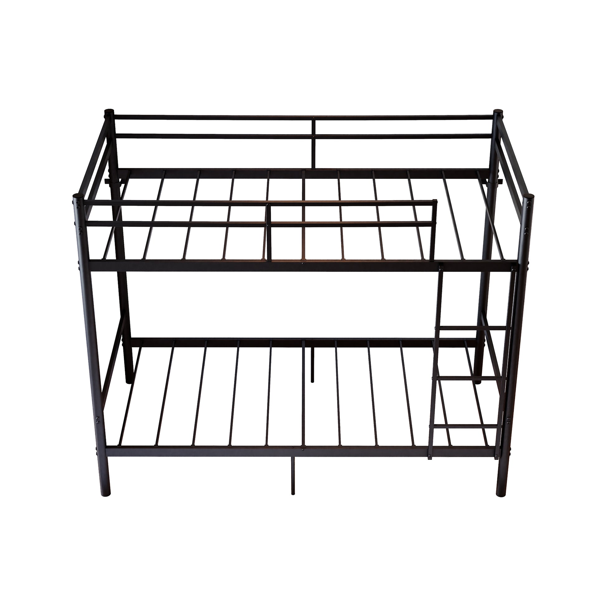 Bunk Bed with Ladder and high Guardrail, Metal Bunk Bed, Storage Space, Noise Free,Twin Over Twin Size,Black image 12