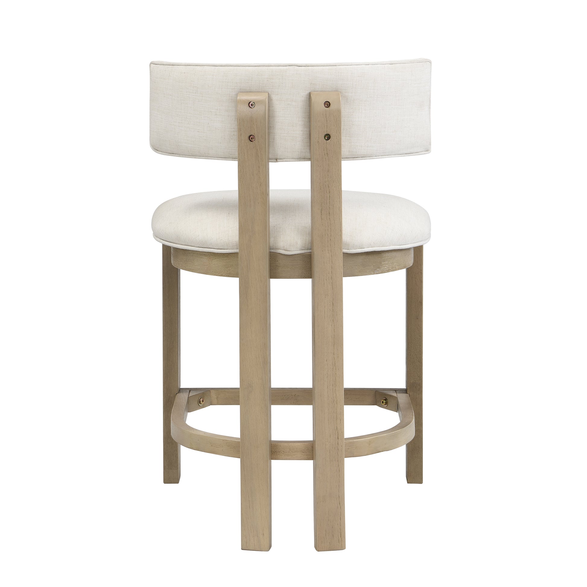 26" Counter Height Bar Stool, Upholstered Counter Stools (Set of 2)-Light Ash+beige image 8