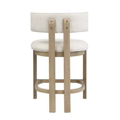 26" Counter Height Bar Stool, Upholstered Counter Stools (Set of 2)-Light Ash+beige image 8