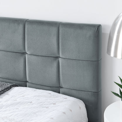 Queen Size Upholstered Tufted Bed Frame, Sofa Bed Frame with Comfortable Backrest and Armrests, Queen Size Bed for Bedroom, Living Room,Velvet, GREY(85.5''*64.5''*30.5'') image 6