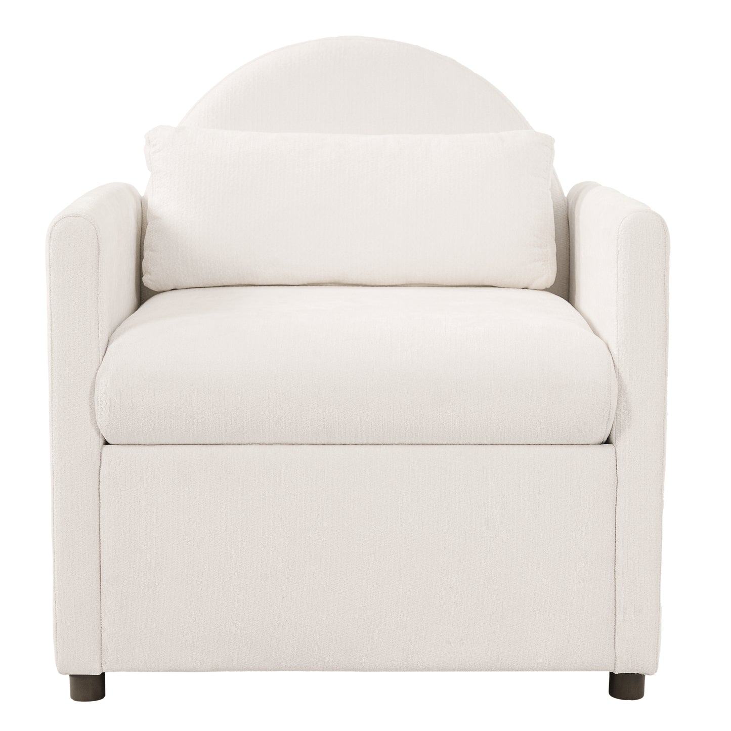 Beige Pet Friendly Accent Chair with Hidden Pet Nook, Acacia Wood Legs, 220lbs Weight Capacity, Modern Upholstered Armchair for Living Room image 5