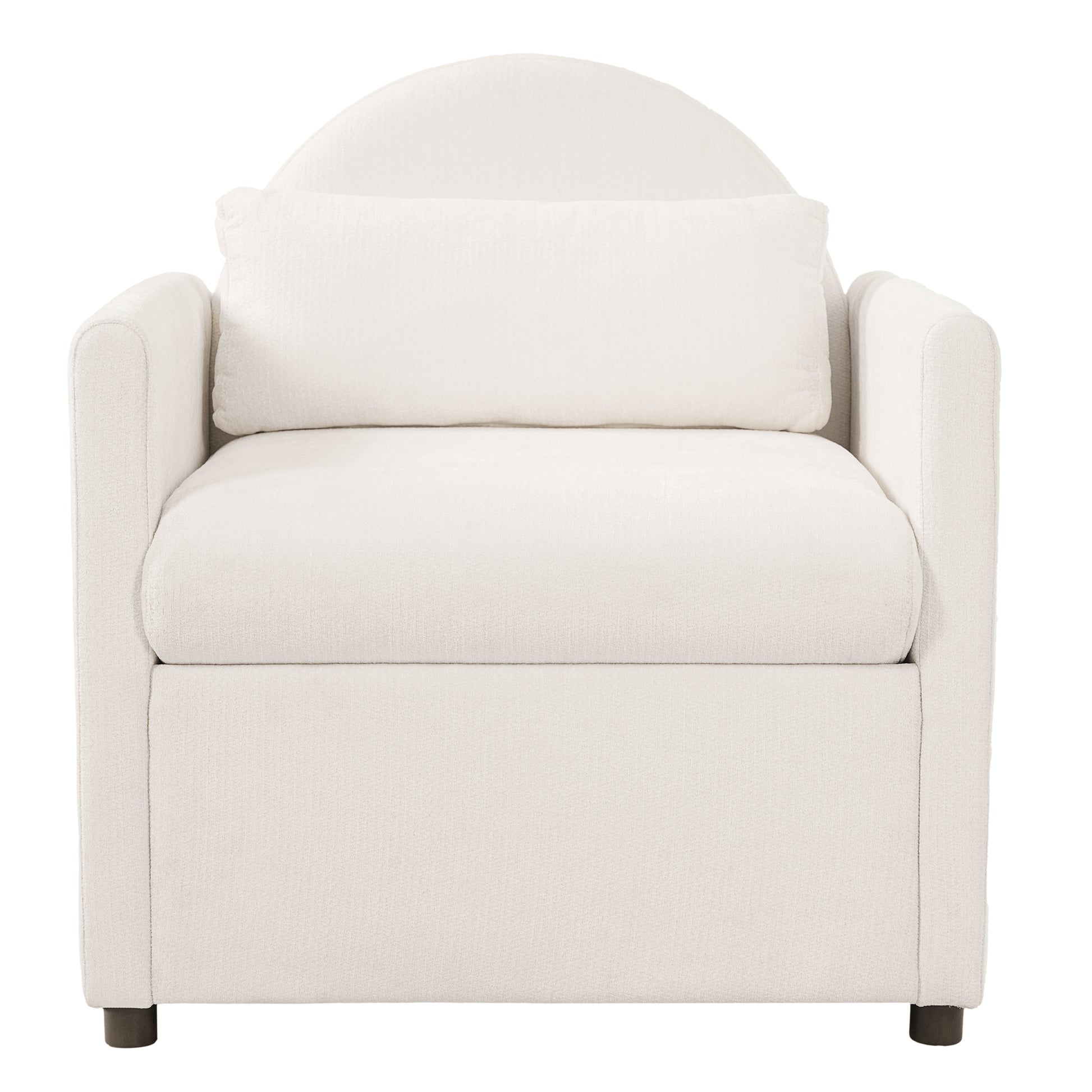 Beige Pet Friendly Accent Chair with Hidden Pet Nook, Acacia Wood Legs, 220lbs Weight Capacity, Modern Upholstered Armchair for Living Room image 5