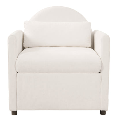 Beige Pet Friendly Accent Chair with Hidden Pet Nook, Acacia Wood Legs, 220lbs Weight Capacity, Modern Upholstered Armchair for Living Room image 5