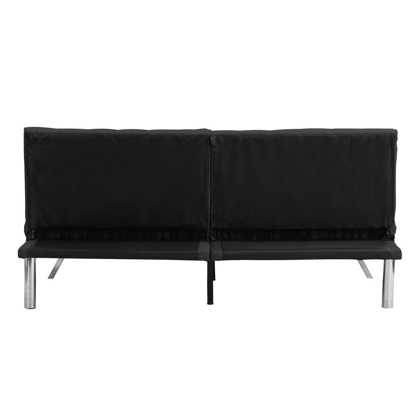 WOOD FRAME, STAINLESS LEG, FUTON, SOFA BED BLACK image 8