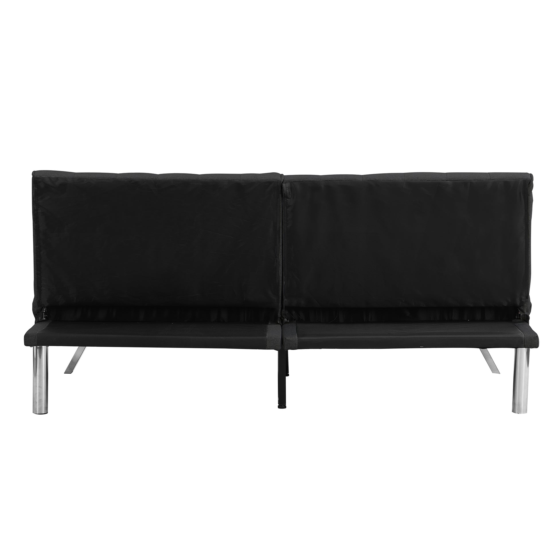 WOOD FRAME, STAINLESS LEG, FUTON, SOFA BED BLACK image 8