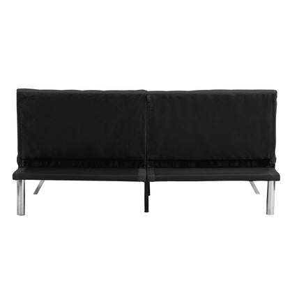 WOOD FRAME, STAINLESS LEG, FUTON, SOFA BED BLACK image 8