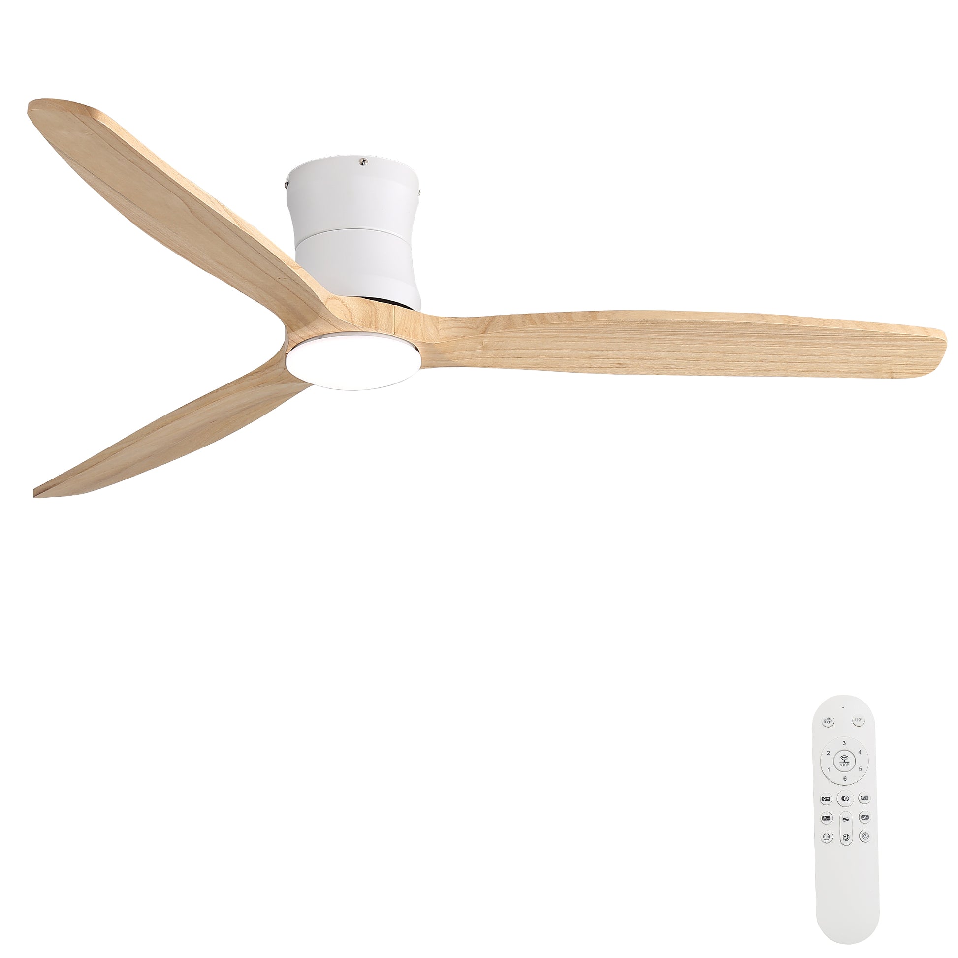 52-inch ceiling fan with light, DC reversible motor, timer (1/4/8 hours),Light with memory function image 1