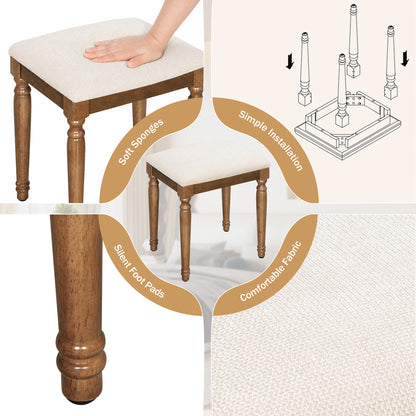 44.37" Makeup Vanity Desk with Stool Set, 13 Hollywood Bulbs & 3 Lighting Modes Dressing Table, Tri-Fold Mirror Large Vanity Table with Cushioned Stool, Charging Station, Ample Storage, Espresso image 6