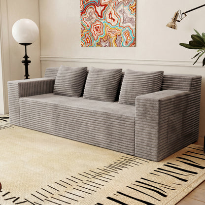 71" 3Setaser Sofa,Corduroy Fabric,Deep Seat Couches,Comfy Loveseat Sofa,No Assembly,1pcs for Living room, Bedroom,Conference room,Apartment image 3