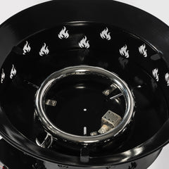 19" Propane Gas Fire Pit Table, 50000 BTU Round Steel Fire Pit for Outside Patio Deck Garden Backyard-Black