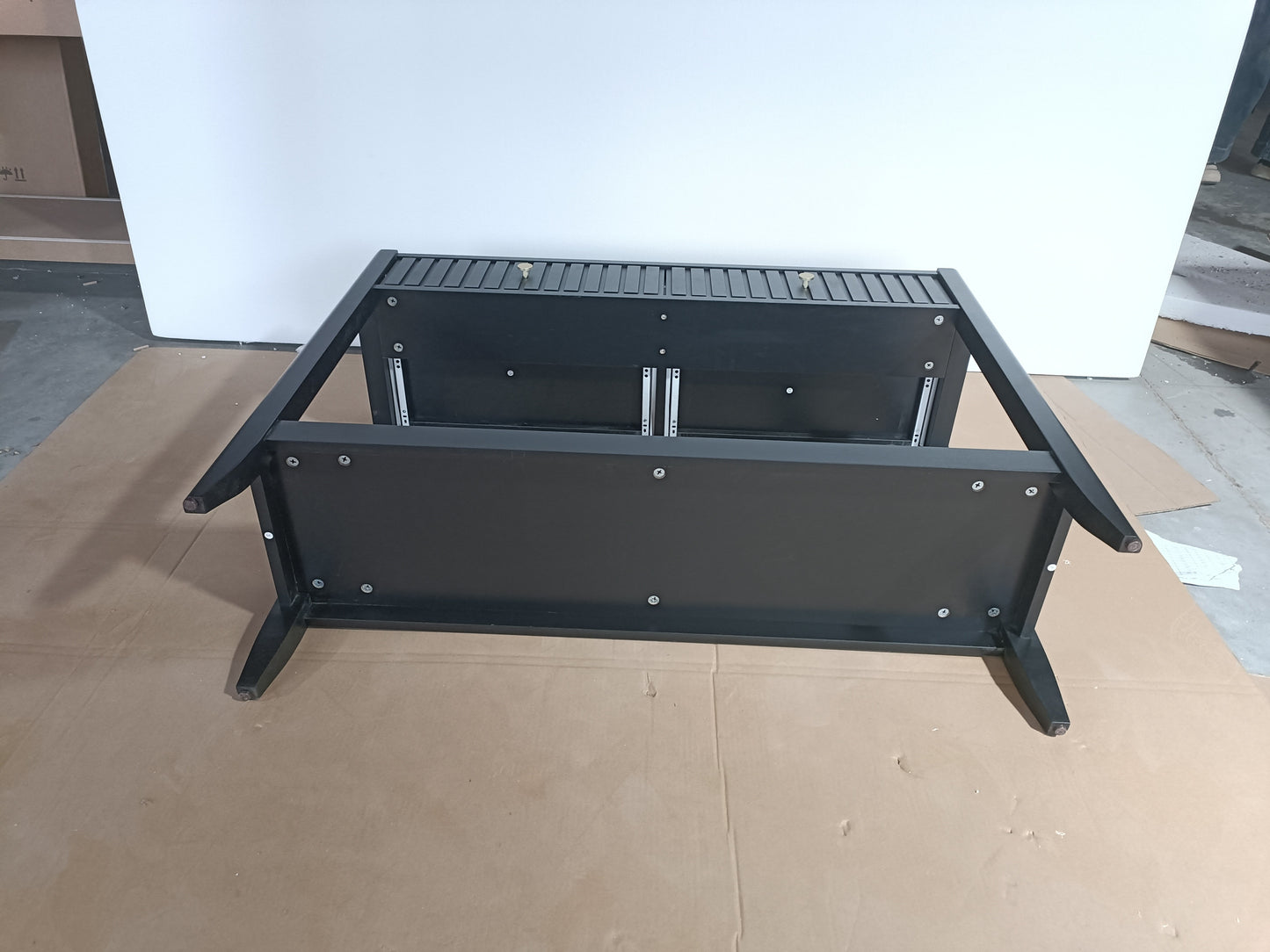 29.53" Tall Console Table with Drawers, Narrow Wood Accent Sofa Table Entryway Table with Storage Shelf for Entryway, Front Hall, Hallway, Living Room, Black image 2