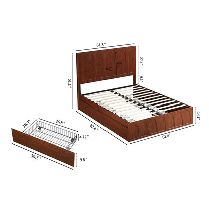 Dekuch queen bed frame dimensions diagram