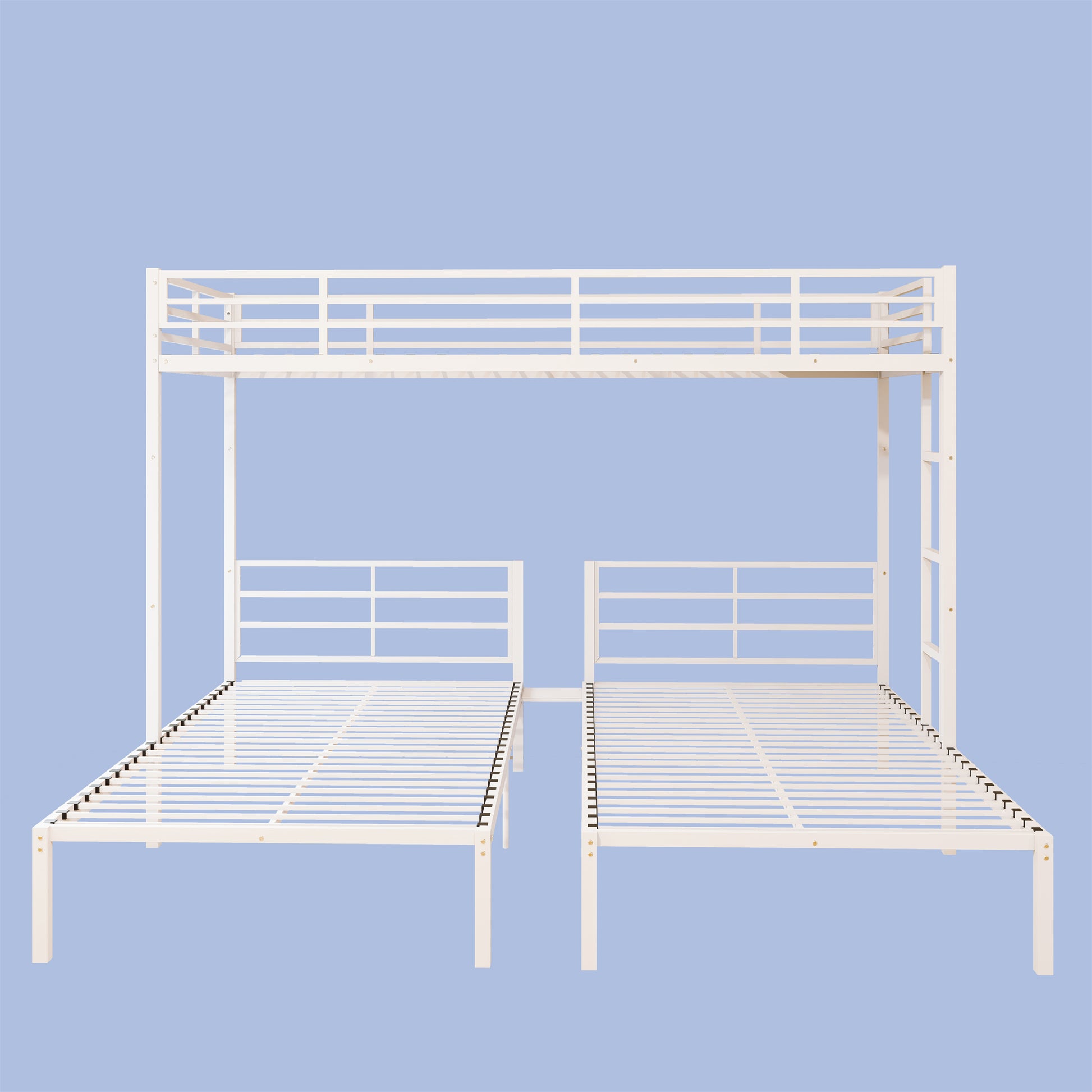 Triple Bunk Bed for Kids,3 Bed Bunk Beds for 3,Metal Triple Bunk Beds,Separates Into 3 Twin Beds,Noise Reduced Structure,White image 11