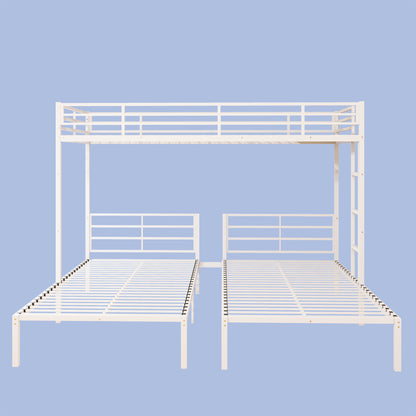 Triple Bunk Bed for Kids,3 Bed Bunk Beds for 3,Metal Triple Bunk Beds,Separates Into 3 Twin Beds,Noise Reduced Structure,White image 11