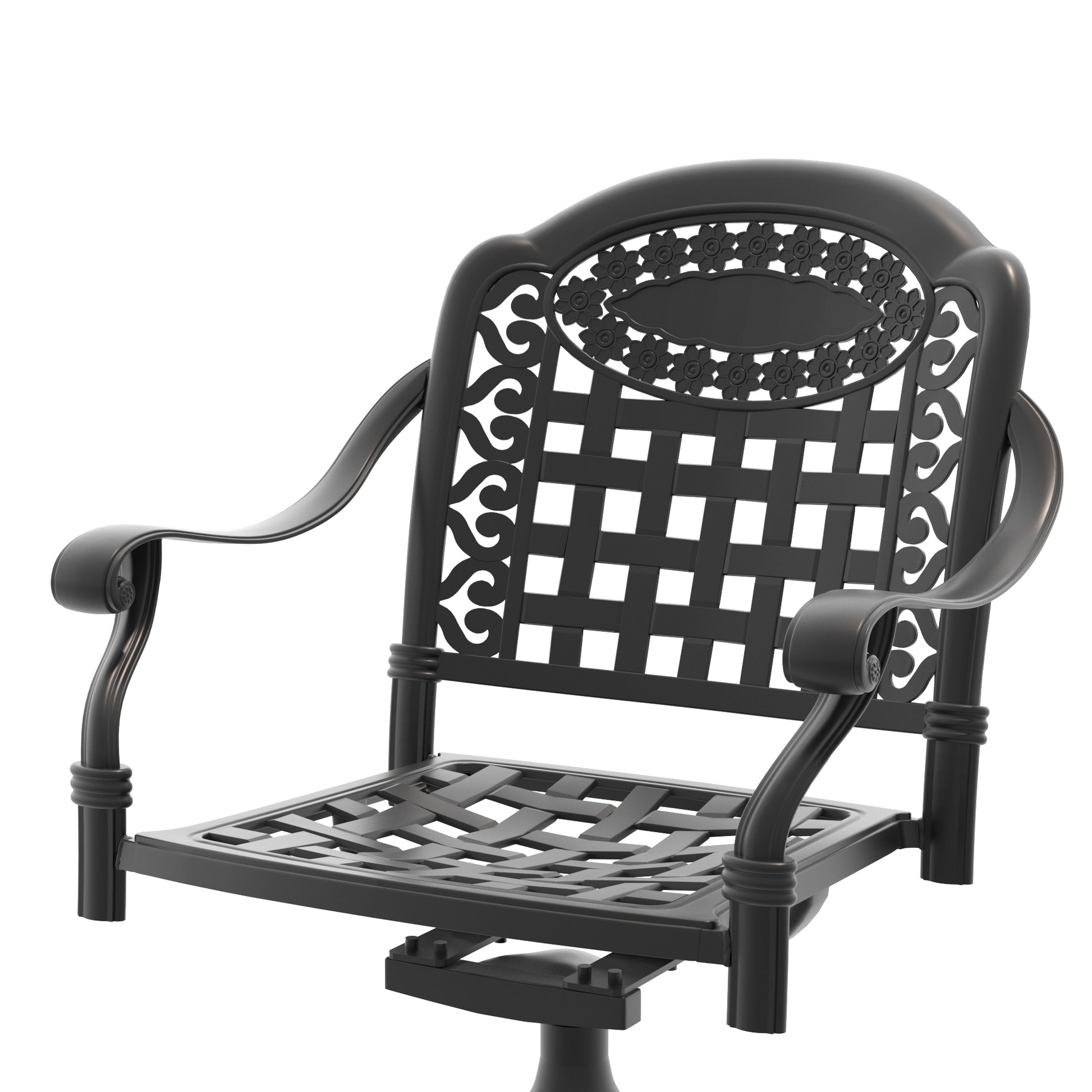Cast Aluminum Swivel Rocking Chair Set of 2 image 1