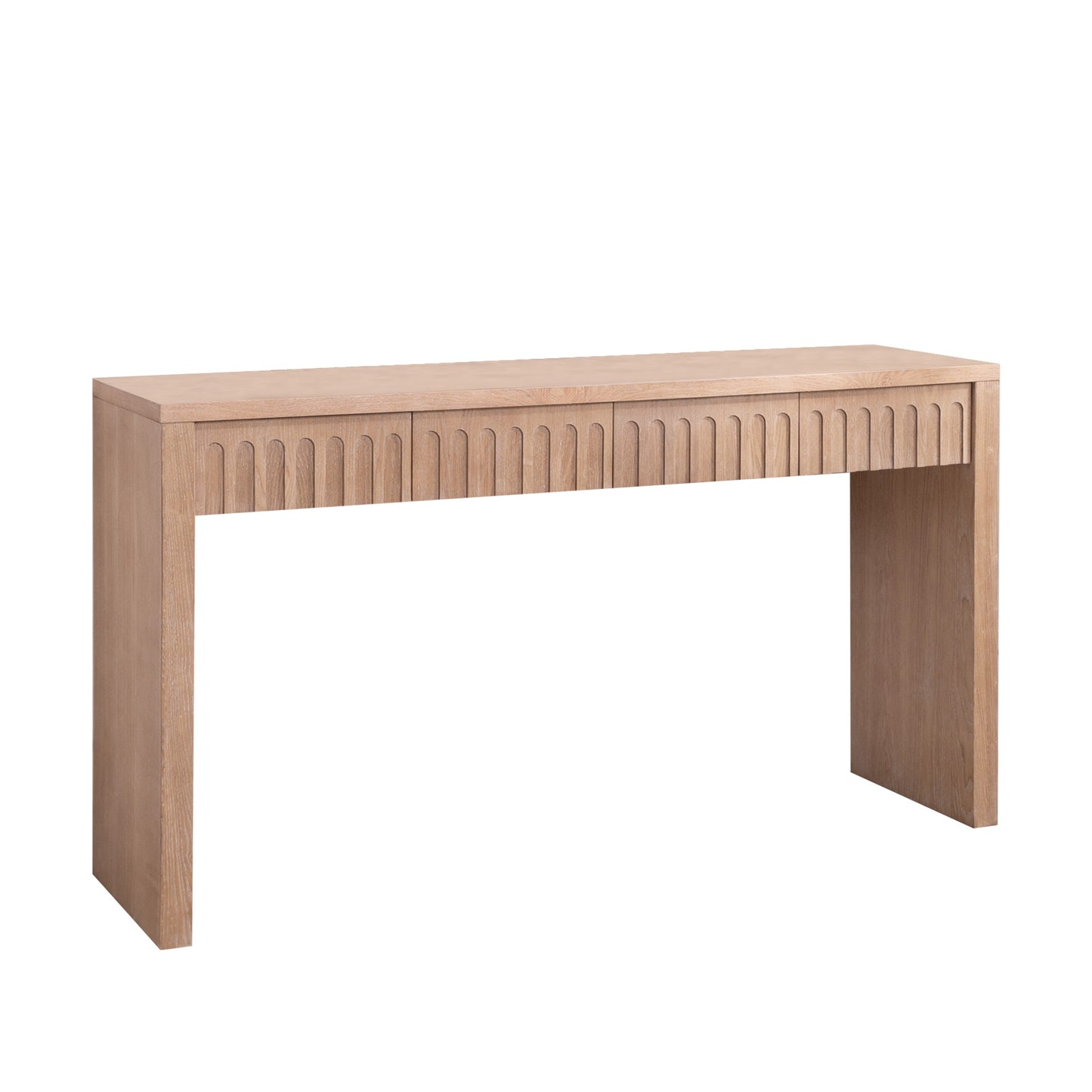 Modern Console Table with 4 Drawers – 59.2" Entryway Table in Natural Wood Finish image 4