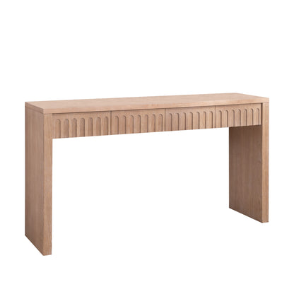 Modern Console Table with 4 Drawers – 59.2" Entryway Table in Natural Wood Finish image 4