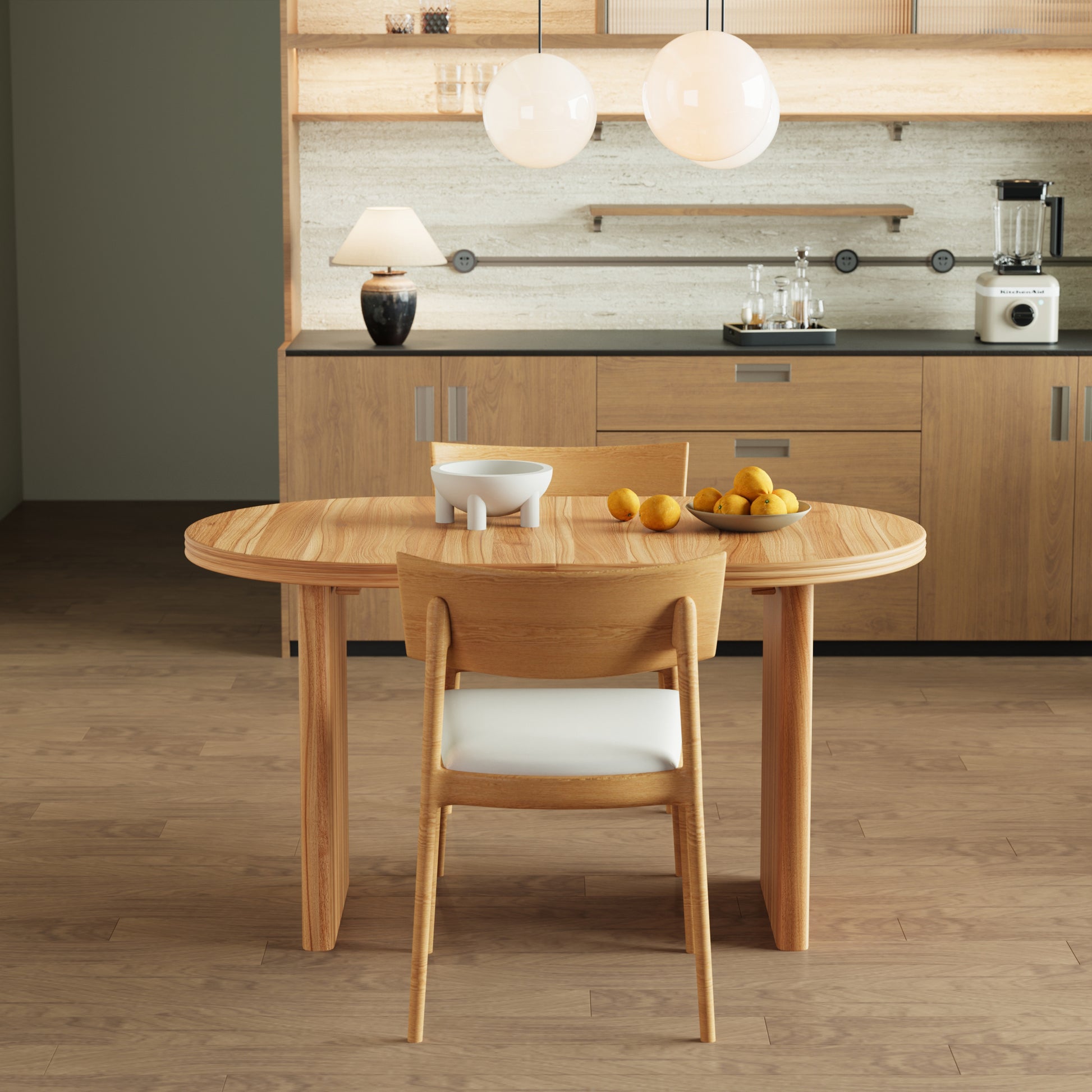 55.12"-70.87"Modern Extendable Dining Table with removable extension leaves,Mid-century modern style home table,Suitable for dining rooms, kitchens, and living rooms,Natural Walnut image 8