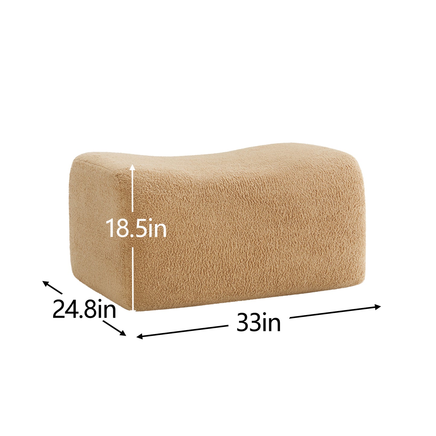 Ottoman Teddy Fabric-Camel image 2