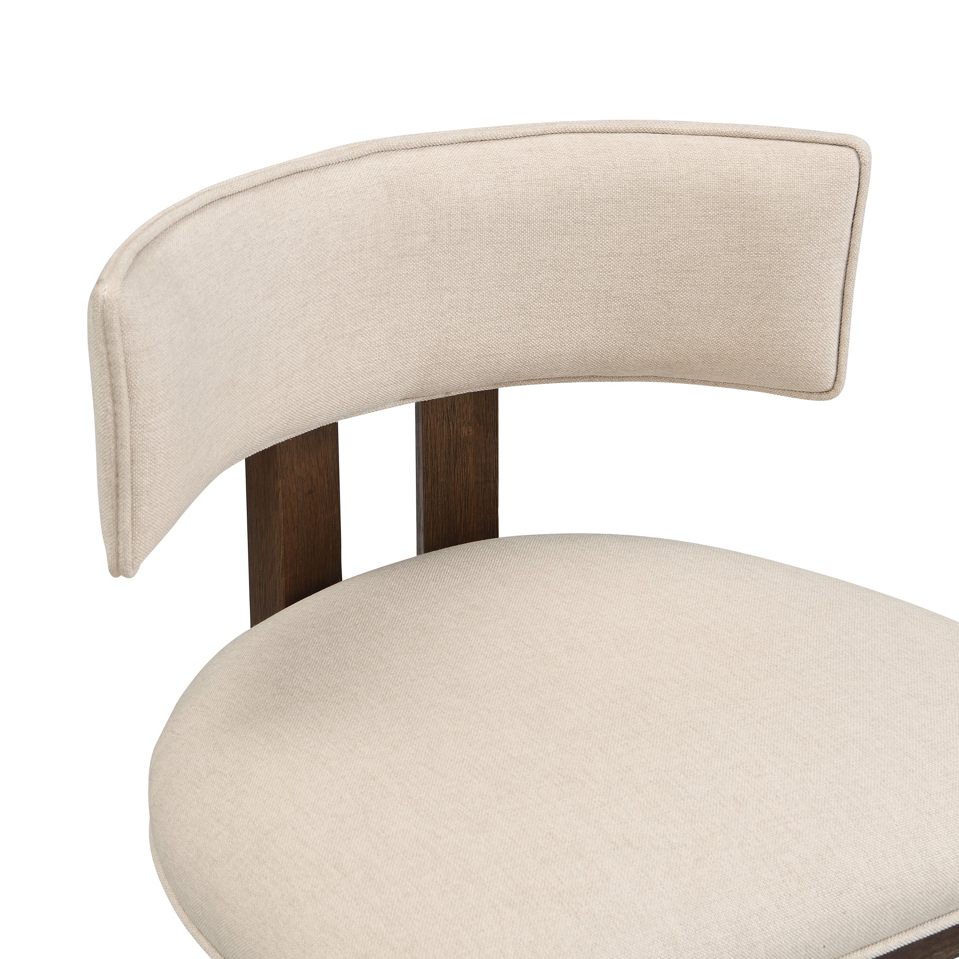 26" Counter Height Bar Stool, Upholstered Counter Stools (Set of 2)-Walnut+Beige image 10