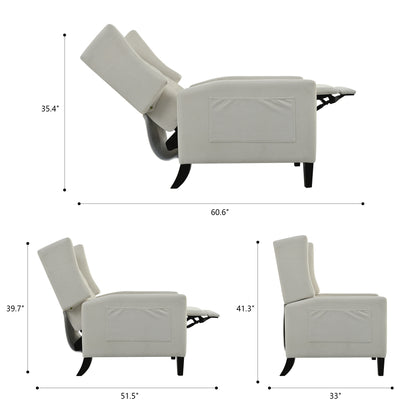 Manual Adjustable WingBack Recliner Chair. with Foldable Side Table, USB Charging ports,Modern Comfy PushBack Reclining Chairs for Living Room, Bedroom,Dorm, Office image 7