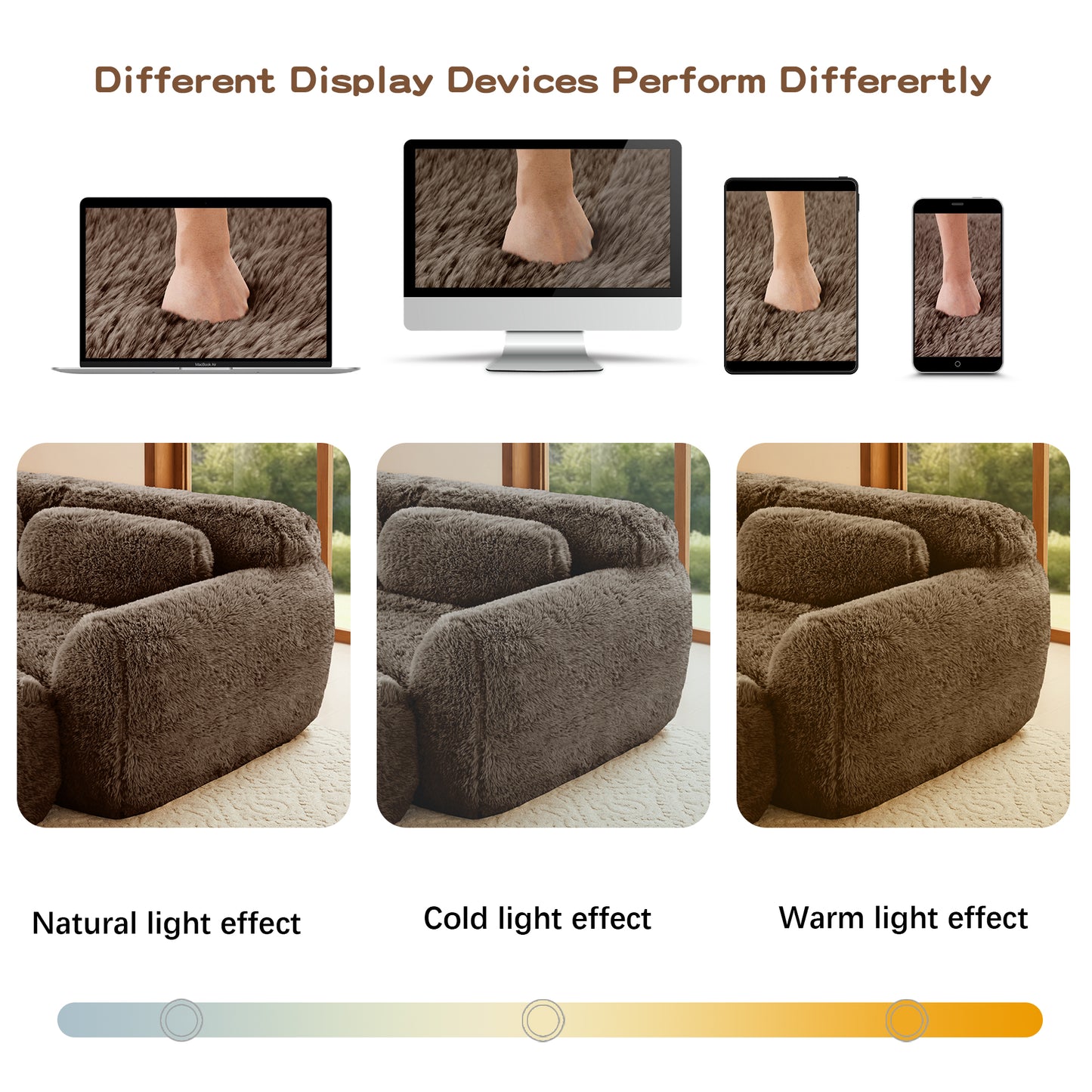 U-shaped Boneless Sofa 32D High Density Sponge Bottom Anti-Slip Design With Chaise Free Combination Full-compression Vacuum Packaging Deep Seat Design For Bedroom,Study,And Home Theater, Chocolate image 12