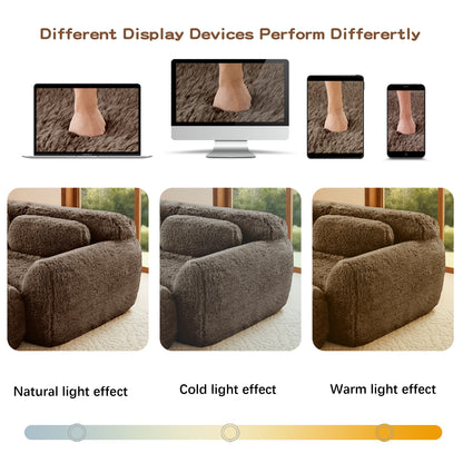 U-shaped Boneless Sofa 32D High Density Sponge Bottom Anti-Slip Design With Chaise Free Combination Full-compression Vacuum Packaging Deep Seat Design For Bedroom,Study,And Home Theater, Chocolate image 12