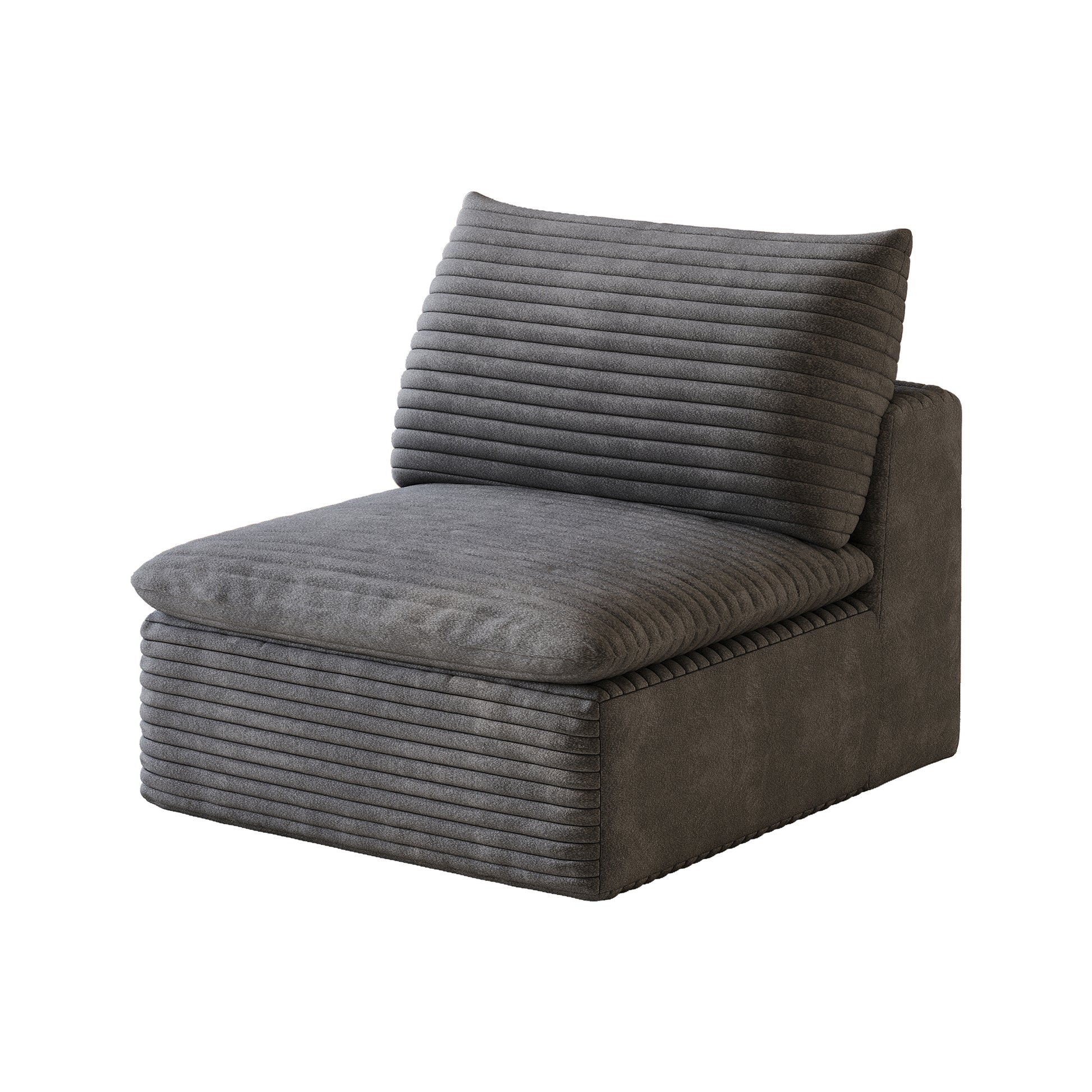 1 Middle Seat+1 Ottoman,Dark Grey image 8