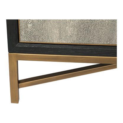 Sideboard, Solid Wood Frame, Vegan Leather, Grey image 9