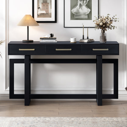 U_STYLE Elegant Console Table with Three Drawers, Extra Long Entryway Table for Entryway, Hallway, Living Room, Foyer, Corridor image 2