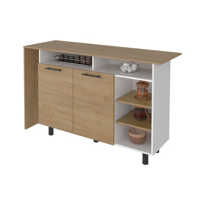 Korega Kitchen Island Modern Kitchen Island with Storage Cabinet image 6