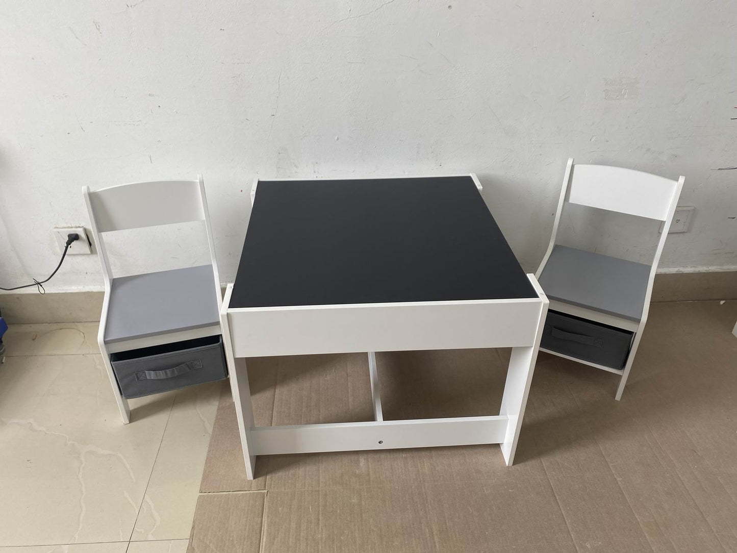 Kids Table and Chair Set, 3 in 1 Wooden Activity Table with Storage Drawer for Toddlers Drawing, Reading, Crafts, 2 in 1 Detachable Tabletop Table Set for Nursery, Playroom image 10