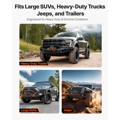 Electric Winch, 13500 lbs Load Capacity, 12V DC Truck Winch with 3/8 in x 92 ft Synthetic Rope, Wireless & Wired Remote Control, IP67 Waterproof for Towing Off-Road SUV, Jeep, Trailer, Boat image 6