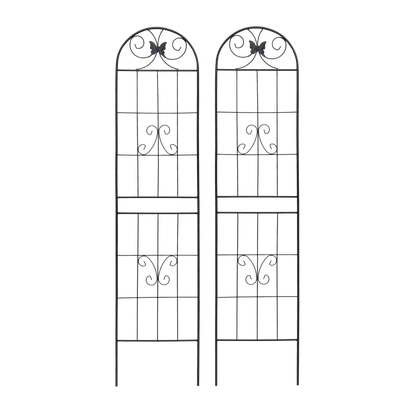 2 Pack Metal Garden Trellis 86.7" x 19.7" Rustproof Trellis for Climbing Plants Outdoor Flower Support Black image 4