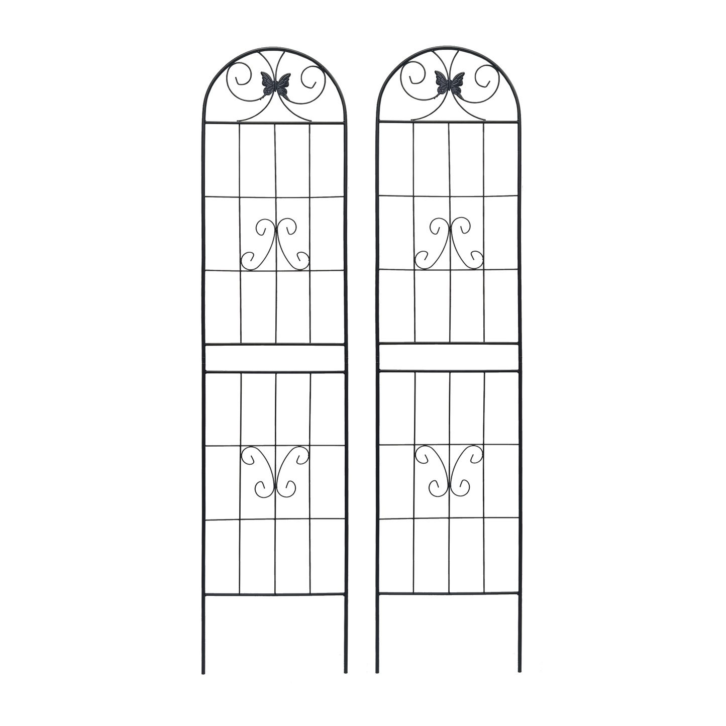 2 Pack Metal Garden Trellis 86.7" x 19.7" Rustproof Trellis for Climbing Plants Outdoor Flower Support Black image 4