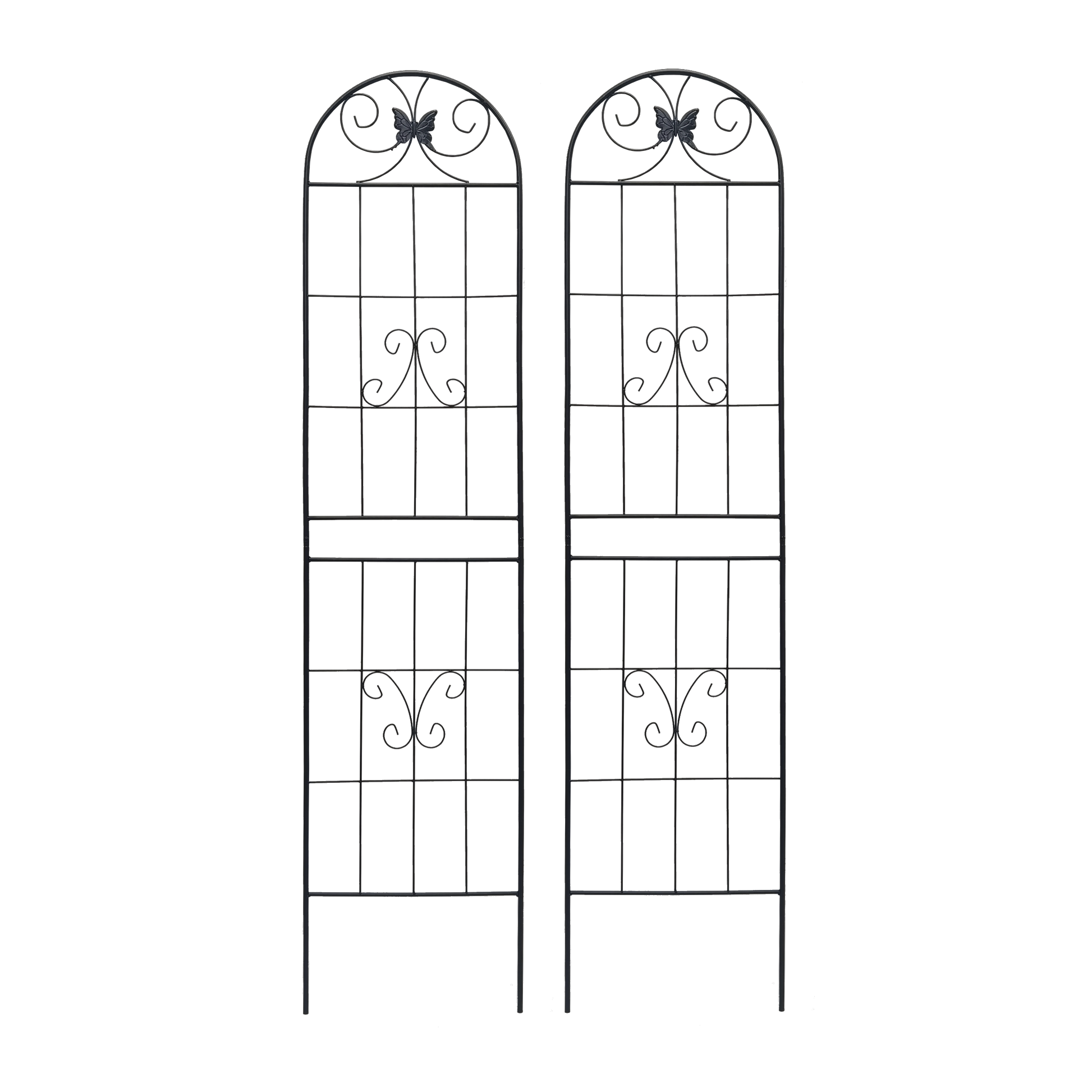 2 Pack Metal Garden Trellis 86.7" x 19.7" Rustproof Trellis for Climbing Plants Outdoor Flower Support Black image 4