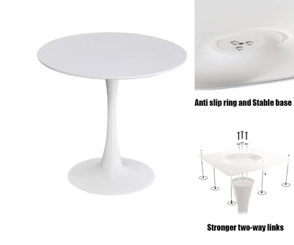 Modern Round Dining Table, ∅31.5'' Kitchen Dining Room Furniture, Coffee Table, Leisure Table, Living Room Table, Oval Dining Table, WHTIE image 3