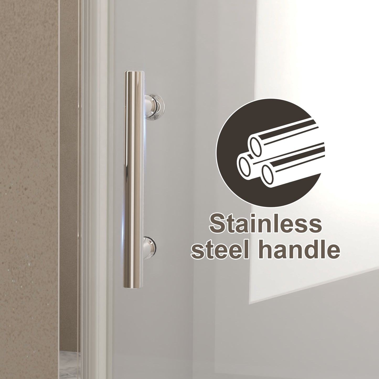 31-30"x 72" Bifold Shower Door, 1/4"(6mm) Tempered Glass, Chrome Aluminum Frame, Explosion Proof Film image 4